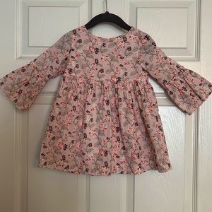 Pink floral bell sleeve Gap dress